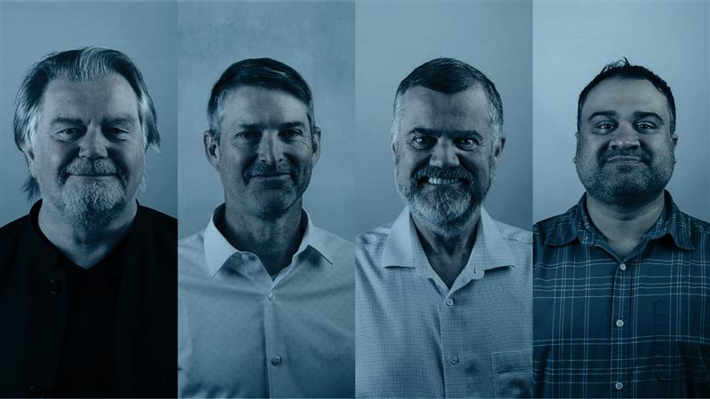 Graeme Harrison, Craig Cooper, Ross Eberlin, and Reza Mohammed of Bluesound Professional