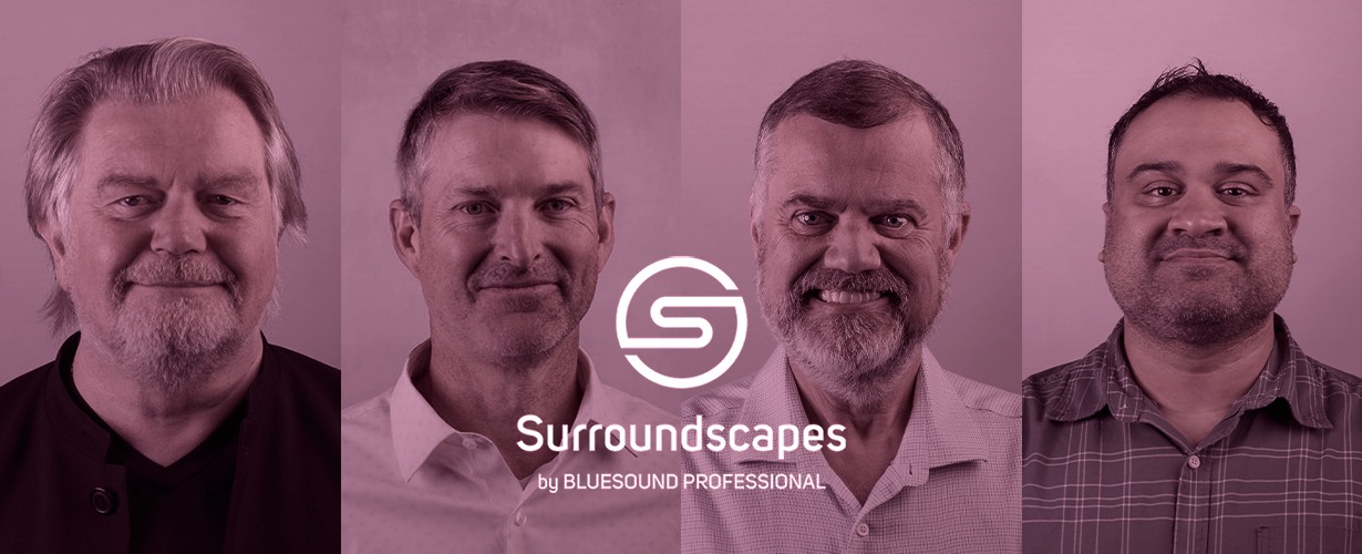 Graeme Harrison, Craig Cooper, Ross Eberlin, and Reza Mohammed of Bluesound Professional